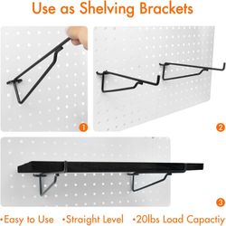 Pegboard Shelves with Brackets $20