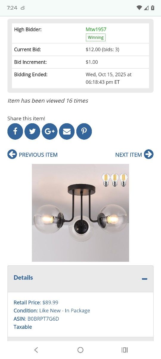 Lot # ST4760: KoKo&Yukina 3-Light Semi Flush Mount Ceiling Light Globe Lights Mid Century Ceiling Light with Clear Glass Globe & Matte Black for Bedro