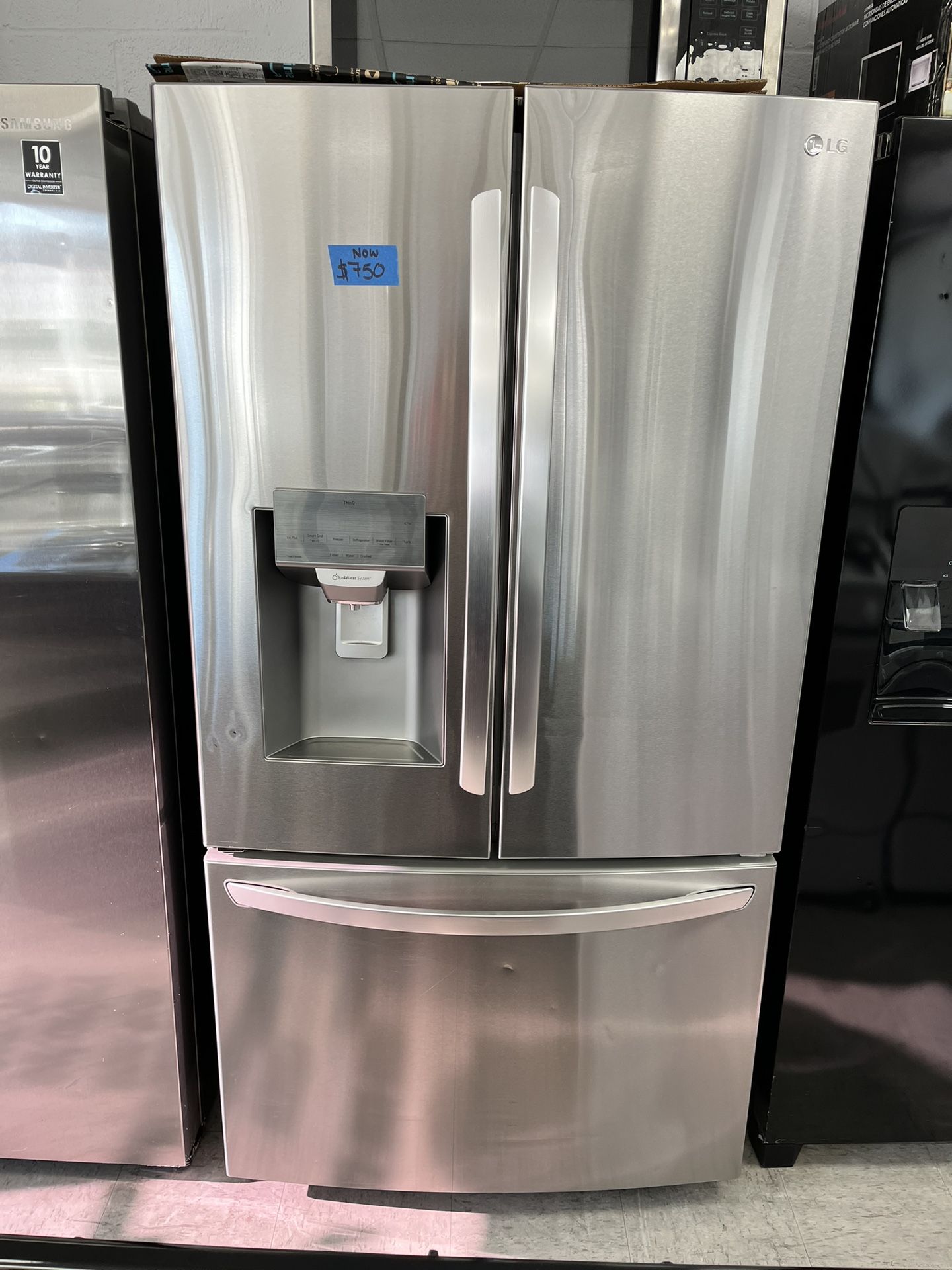 LG 36inch. 3-Door French Door With Ice Dispenser Stainless Steel Refrigerator 