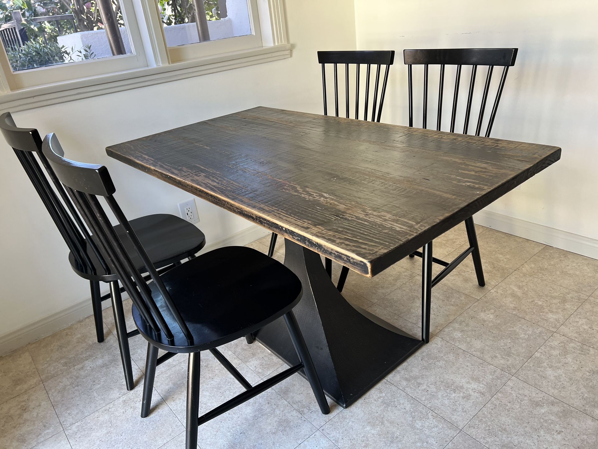 Rustic black breakfast table