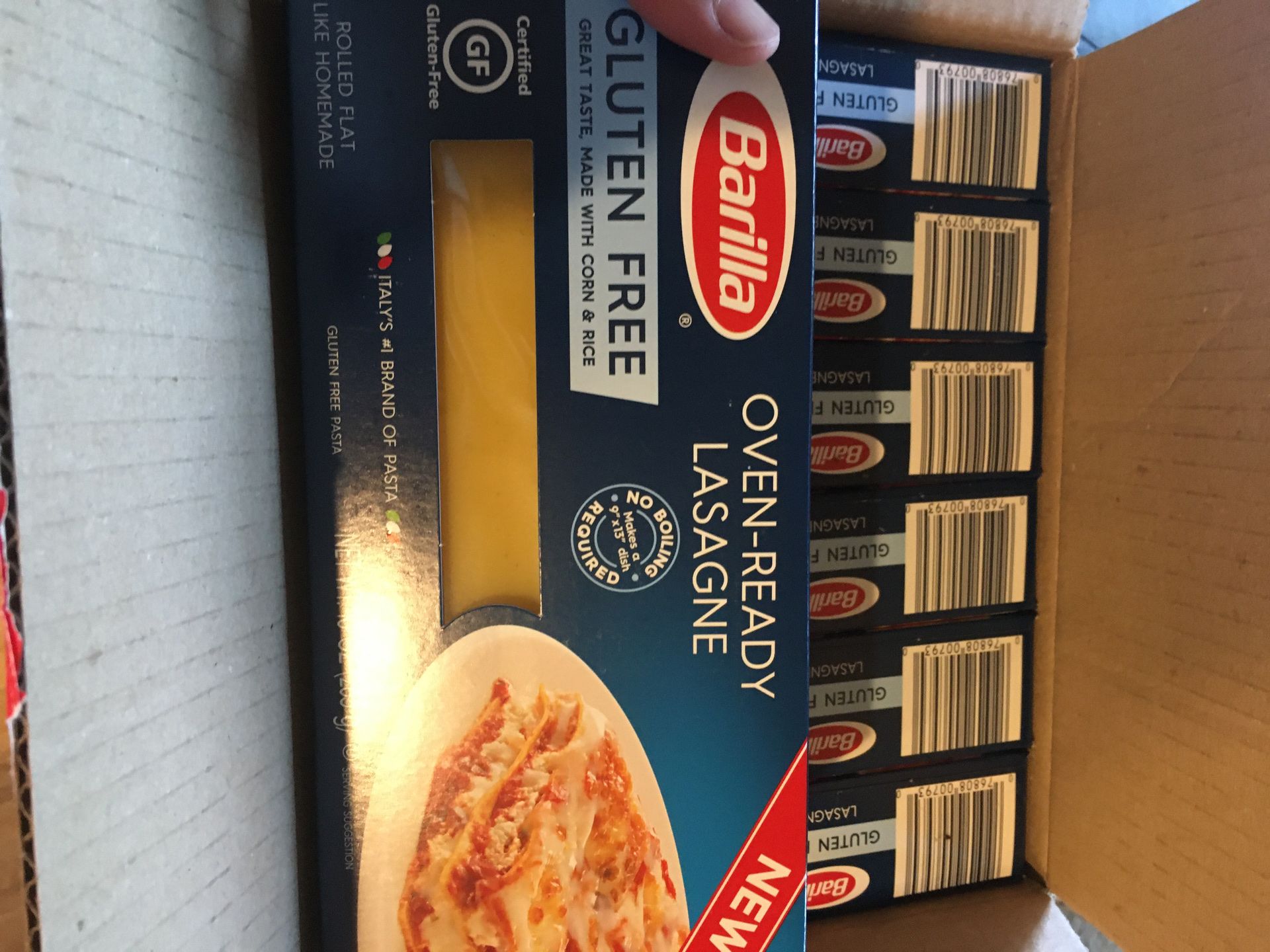 Gluten-free lasagna (Best Buy date 6/2019)