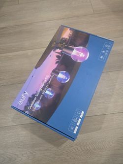 Eufy Outdoor String Lights E10, 96Ft with 30 Smart RGBWW LED Bulbs, Endless AI 