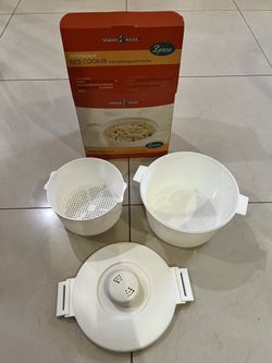 3-Piece Microwave Rice Cooker With Pasta/Vegetable Basket