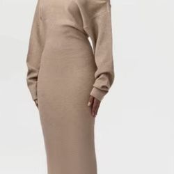 Knit Sweater Off The Shoulder Dress