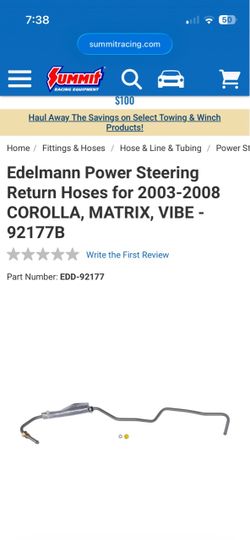 Edelmann power steering return hose