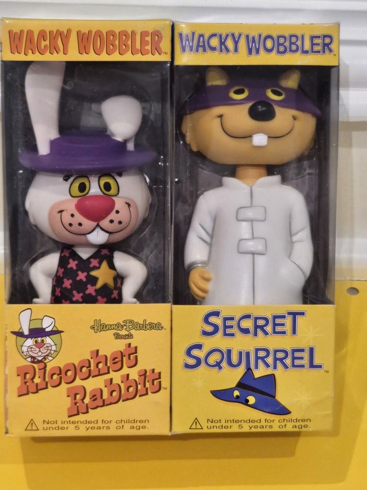 Hanna Barbera Secret Squirrel Ricochet Rabbit VAULTED Funko Wacky Wobbler Combo