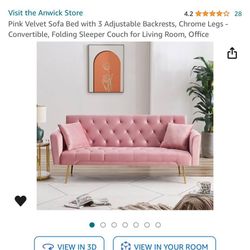 Pink Futon Sofa 