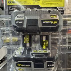 RYOBI 18V LITHIUM HIGH PERFORMANCE 6Ah (2 battery)