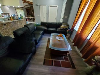 Sofa Sectional Leather Black