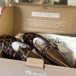 Madewell *** Leopard Mary Jane Flats Sz 7