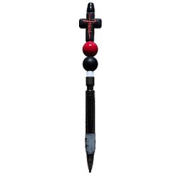 Faith Cross Beaded Mechanical Pencil Topper Black