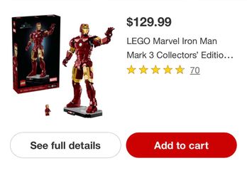 LEGO Marvel Iron Man Mark 3 Collectors’ Edition 76344