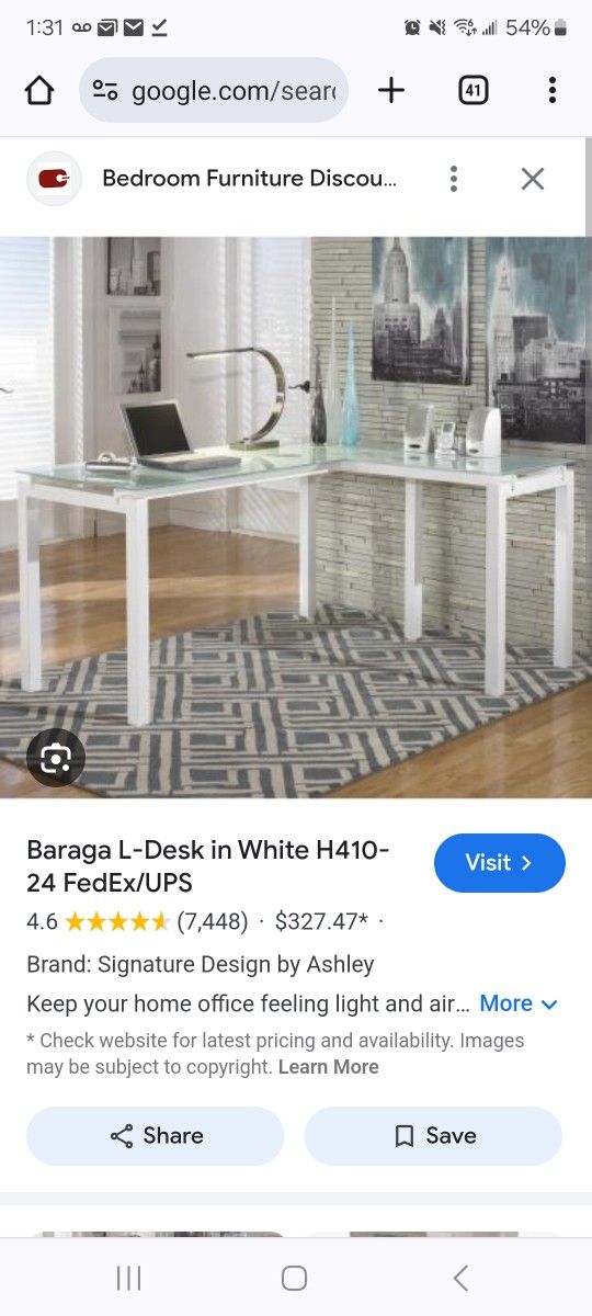 Ashley Furniture Glass Top Desk