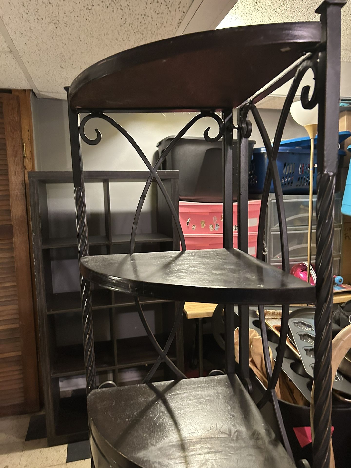 Corner Shelf With One Drawer Metal Frame