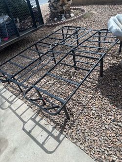 Metal, foldable bedframe, queen, size, or can be a twin