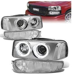 LA Zona Auto Parts 01 To 06 GMC Sierra Yukon Denali ONLY LED DRL Headlights Luces Micas Calaveras Faros Focos Luz Light Lid 