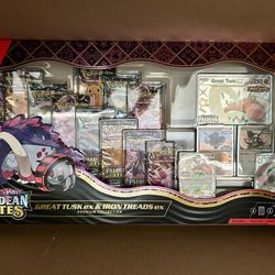 Paldean Fates Great Tusk ex & Iron Treads ex Premium Collection - SV: Paldean Fates (PAF)