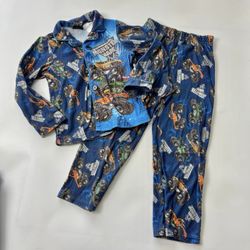 Boys Small 6/7 Monster Jam Fleece 2 Piece Pajamas