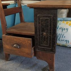 Antique Oak Child School Desk 