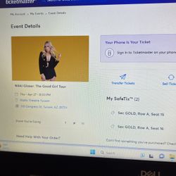  Nikki Glazer Front Row Meet And Greet Tickets Tucson Rialto April 27th 