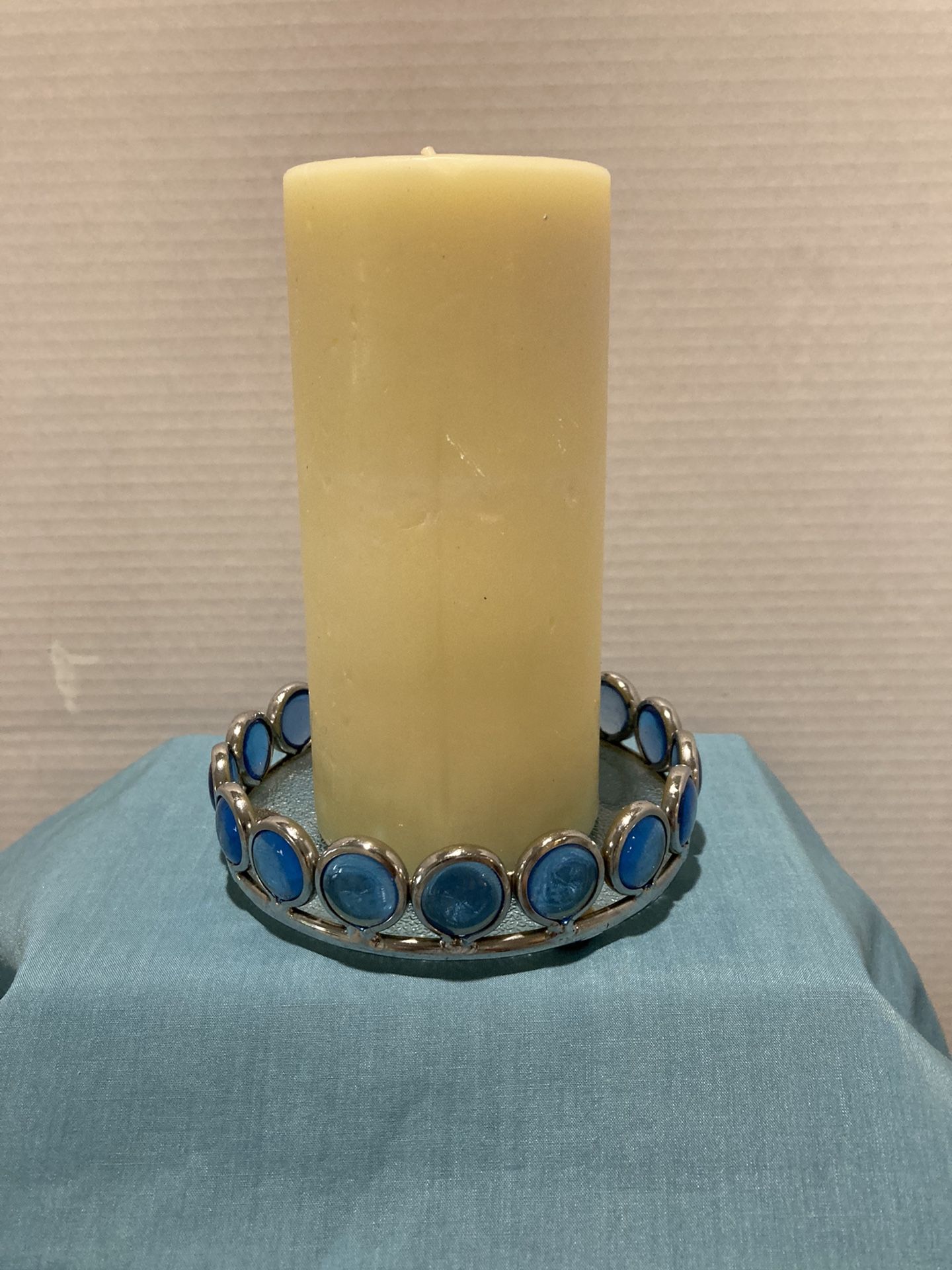 Ring of Blue Glass Candle Holder
