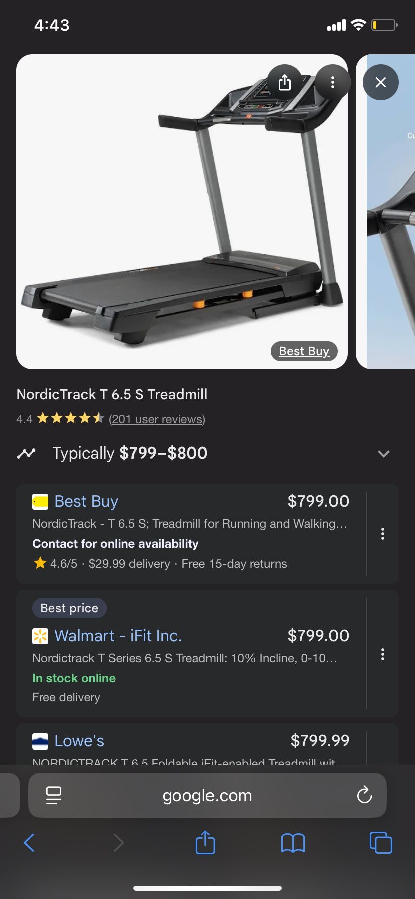 Nordi Track Treadmill 6.5s