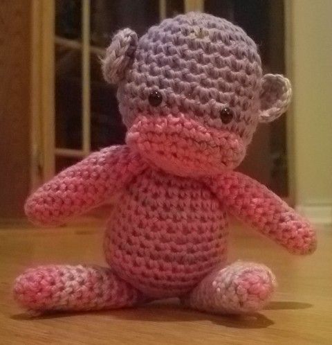 Pink/purple amigurumi Monkey/ Stuffed Monkey/crochet Monkey