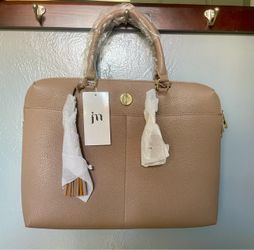 Brand New Jessica Moore (JM) Dusty Rose Pebbled Faux Leather Laptop Bag