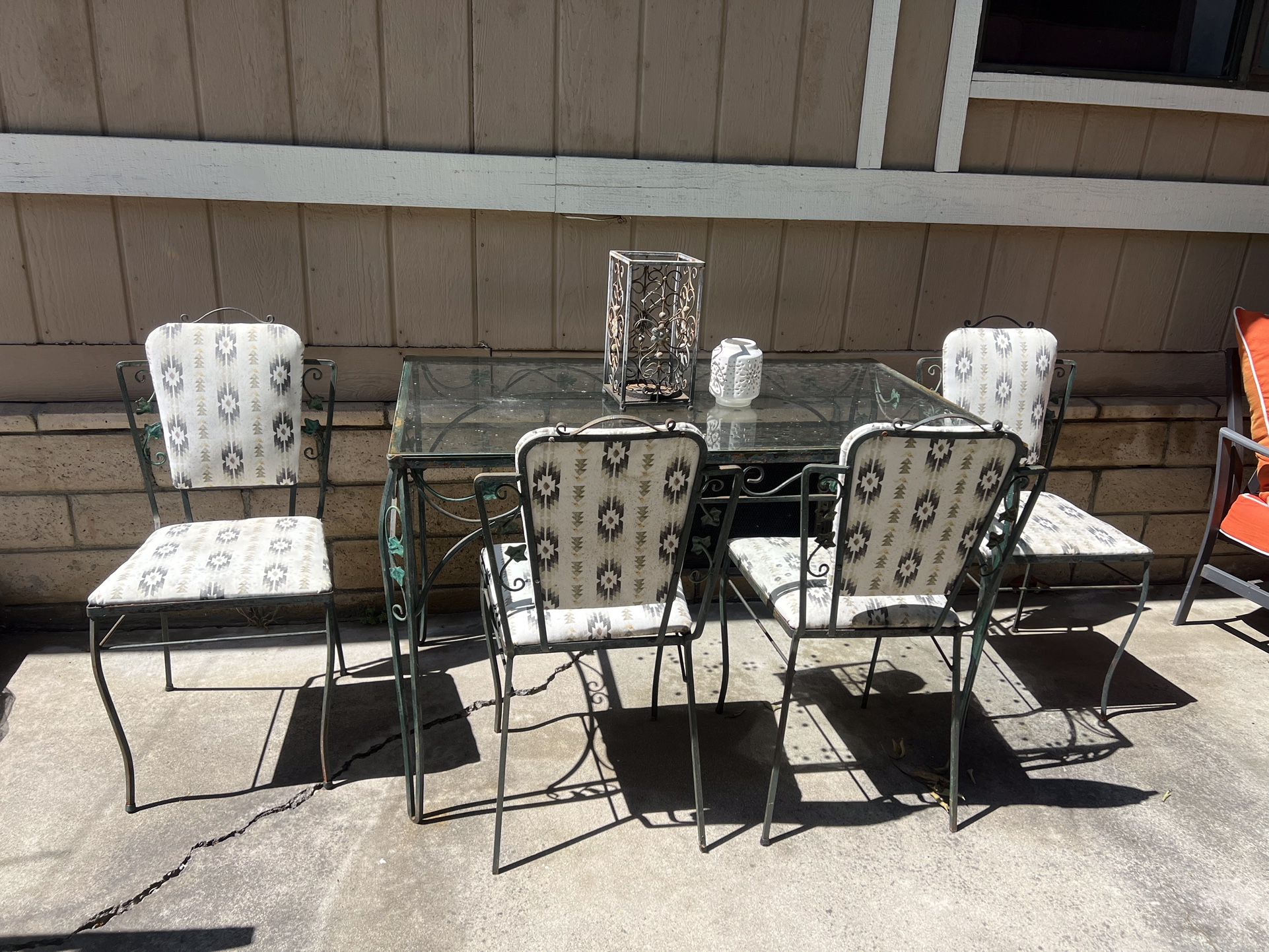 Wrought Iron Patio Table Set