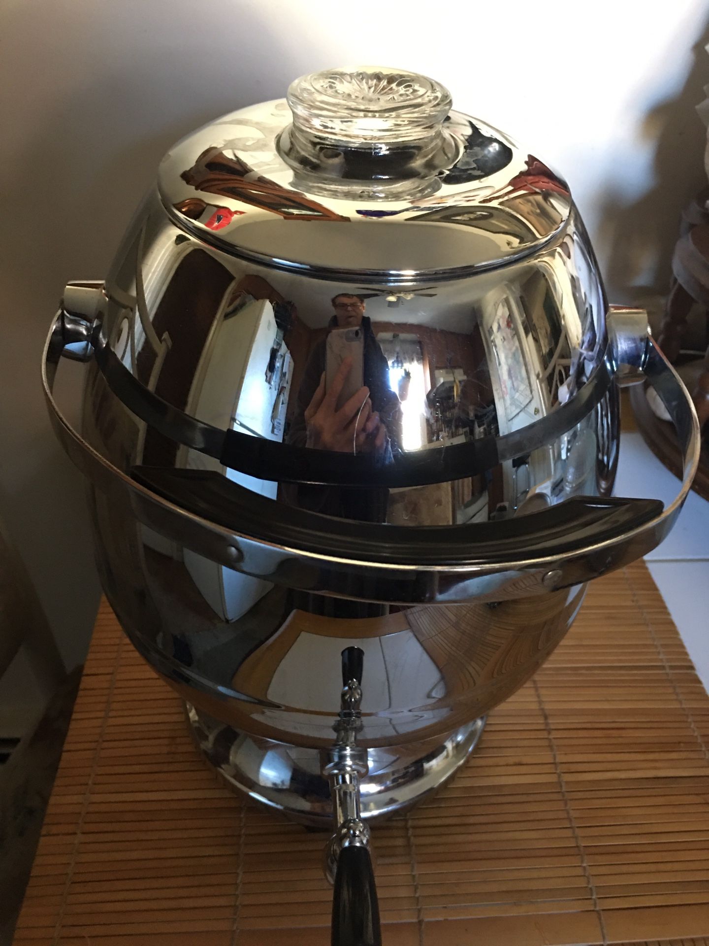 Antique Polished Chrome Percolator Coffee Maker Mint Condition