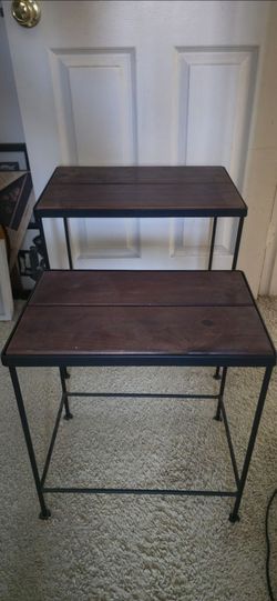 Set of 2 Industrial Side Tables