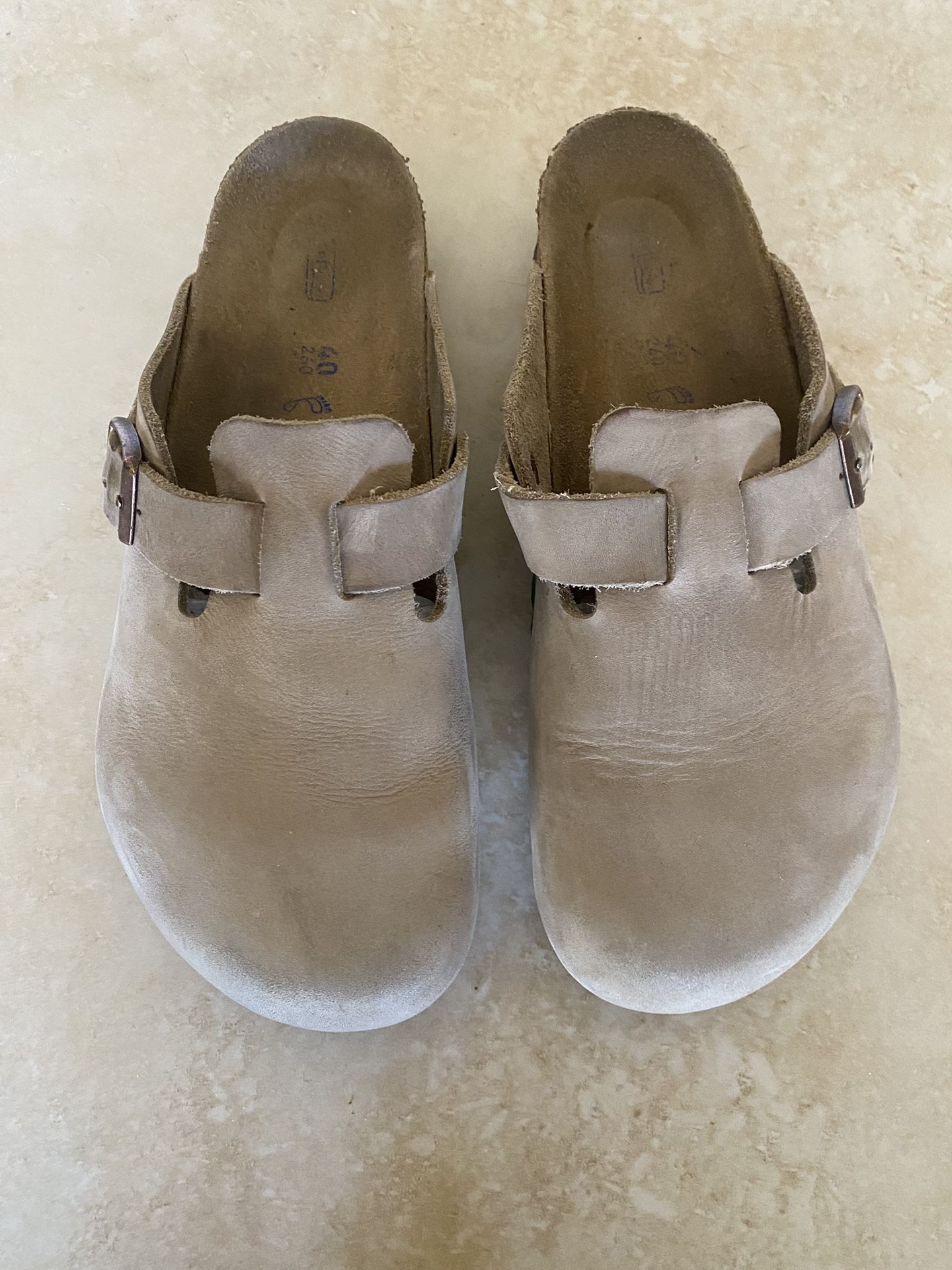 Birkenstock Boston Taupe Tan Clogs Slides Shoes 40