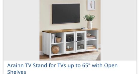 Arainn TV Stand with Open Shelves, Up to 65"
