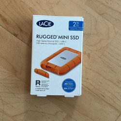 LaCie - Rugged Mini SSD 2TB Solid State Drive - USB 3.2 Gen 2x2, speeds up to 2000MB/s (STMF(contact info removed)) - Silver and Orange