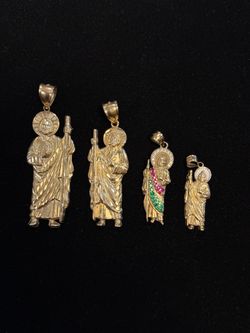 14K Yellow Gold San Judas St Jude Pendants
