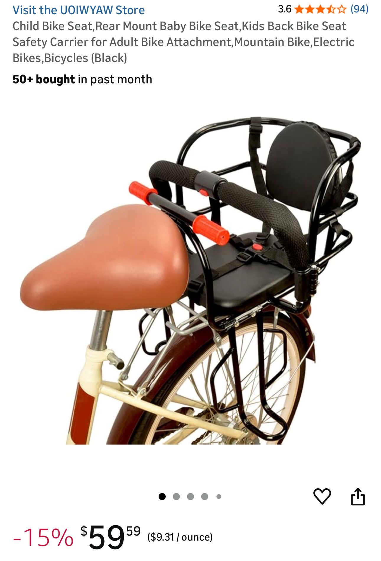 Baby Bike Seat // Asiento De Bici Para Nene