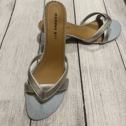 Silver/light blue dress Sandals Size 9