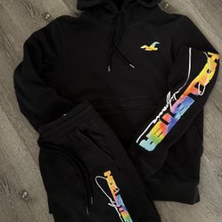 Hollister Hoodie Shorts Set Mens 