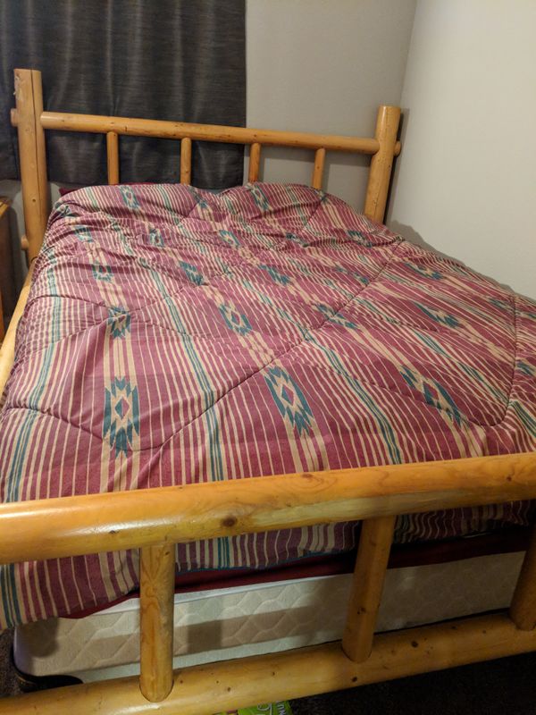 Pine Log Queen Bed Frame Furniture In Denver Co Offerup