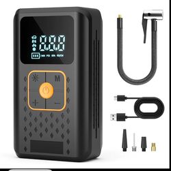 New Tire Inflator Portable Air Compressor, 150PSI Cordless Air Pump with Cigarette Lighter Plug, Air Compressor with Digital Pressure Gauge for Car, M