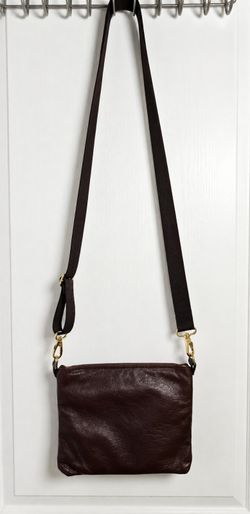 Dixie Bags Brown Faux Leather Crossbody Bag Zip Pocket Adjustable Strap