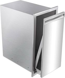 yuxiangBBQ Outdoor kitchen pull-out trash drawer, 14W 27H 20D propane sliding track type or trash drawer, kitchen cabinet barbecue or barbecue island 