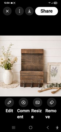 Rustic Wood Wall Organizer Clipboard Mail Holder 3 Hooks FarmhouseRustic Wood Wall Organizer Clipboard Mail Holder 3 Hooks Farmhouse