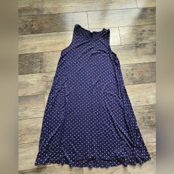 Old Navy Womens Small Blue Polka Dot Sleeveless Dress, Summer Sundress 