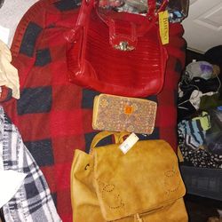 Two New Purses With Tags And New Wallet