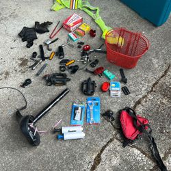 Bike Lights, Seat, Pedals, Tools, Reflectors Etc