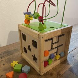 Wooden Activity Cube And Puzzle 