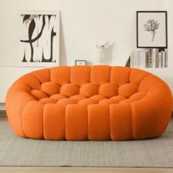3D Knitted Fabric Couch] 3D Knitted Fabric 2 Seater Couch, 78" Oversized Memory Foam 3D Knitted Fabric Couch Lazy Floor Sofa, Modern Upholstered B