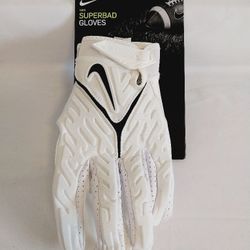 Nike Superbad White Black Padded Football Gloves 