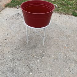 Metal Bucket And Metal Stand